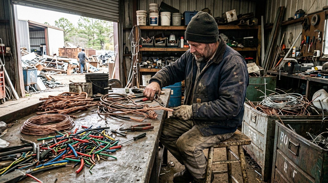 Bakır kablo parçalarının ayrıştırılması