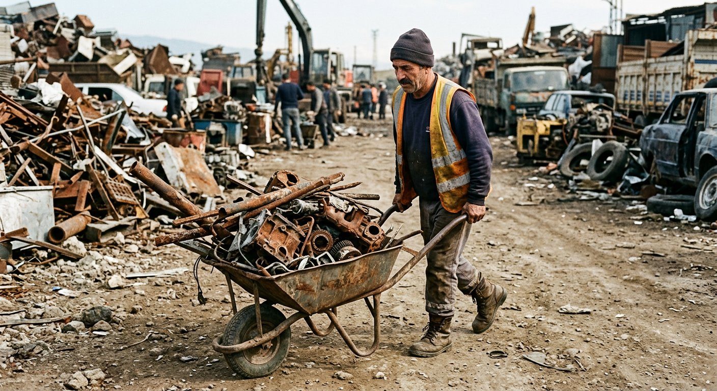 Metal parçaların yükleme ve taşıma işlemi