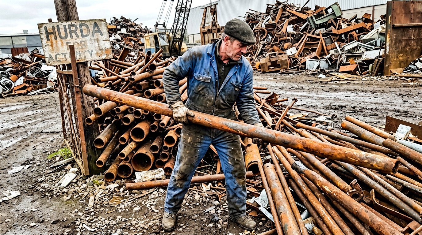 Sökülmüş metal boru parçaları