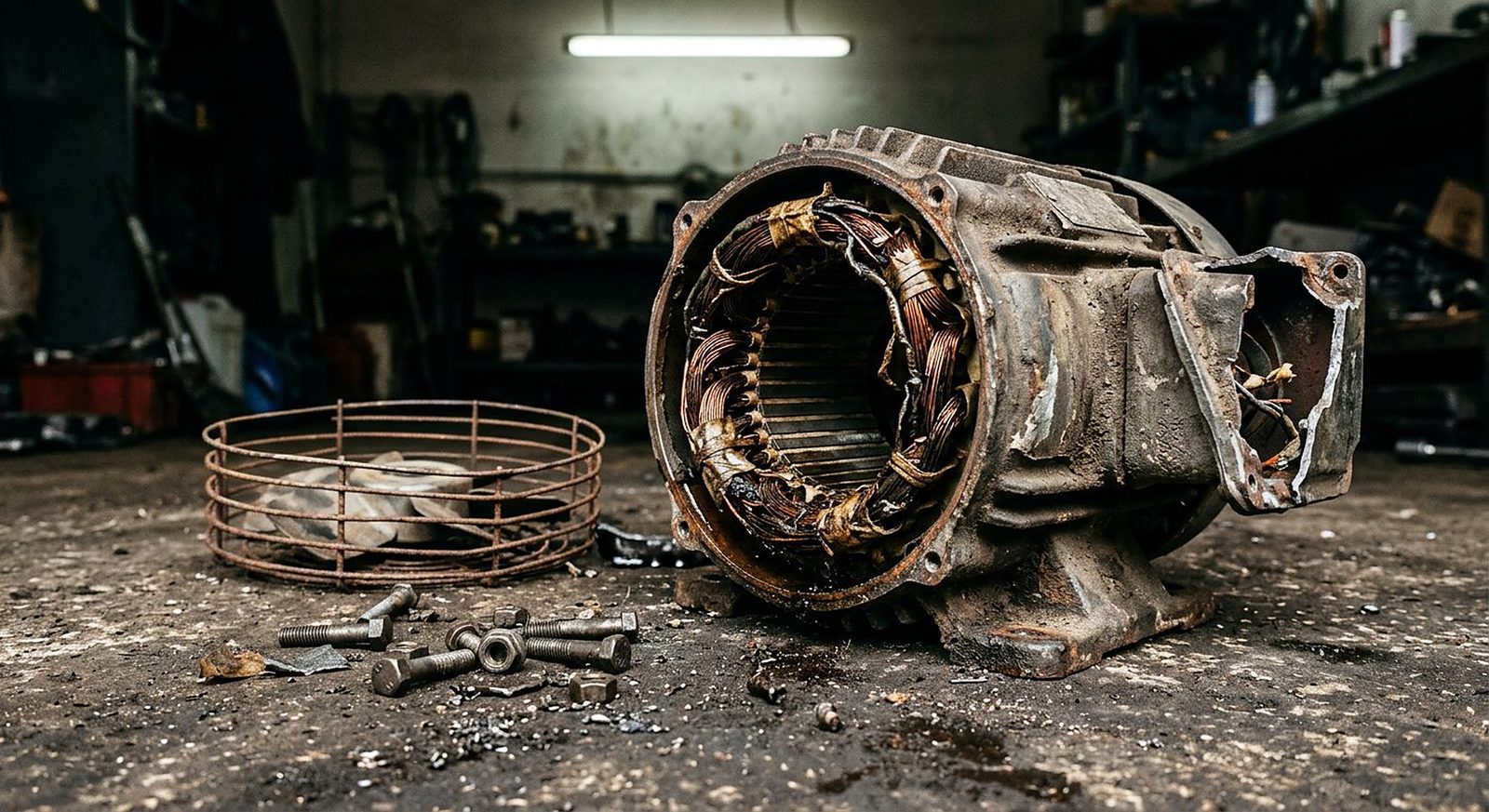 Kullanım dışı motor ve metal makine parçaları