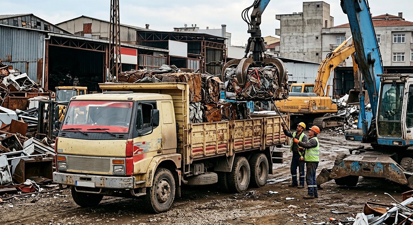 Metal parçaların yükleme ve taşıma işlemi